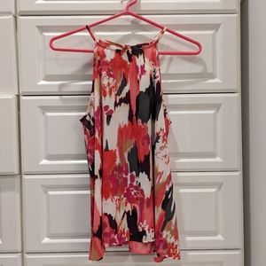 Aqua Multi Colored Sleeveless Blouse